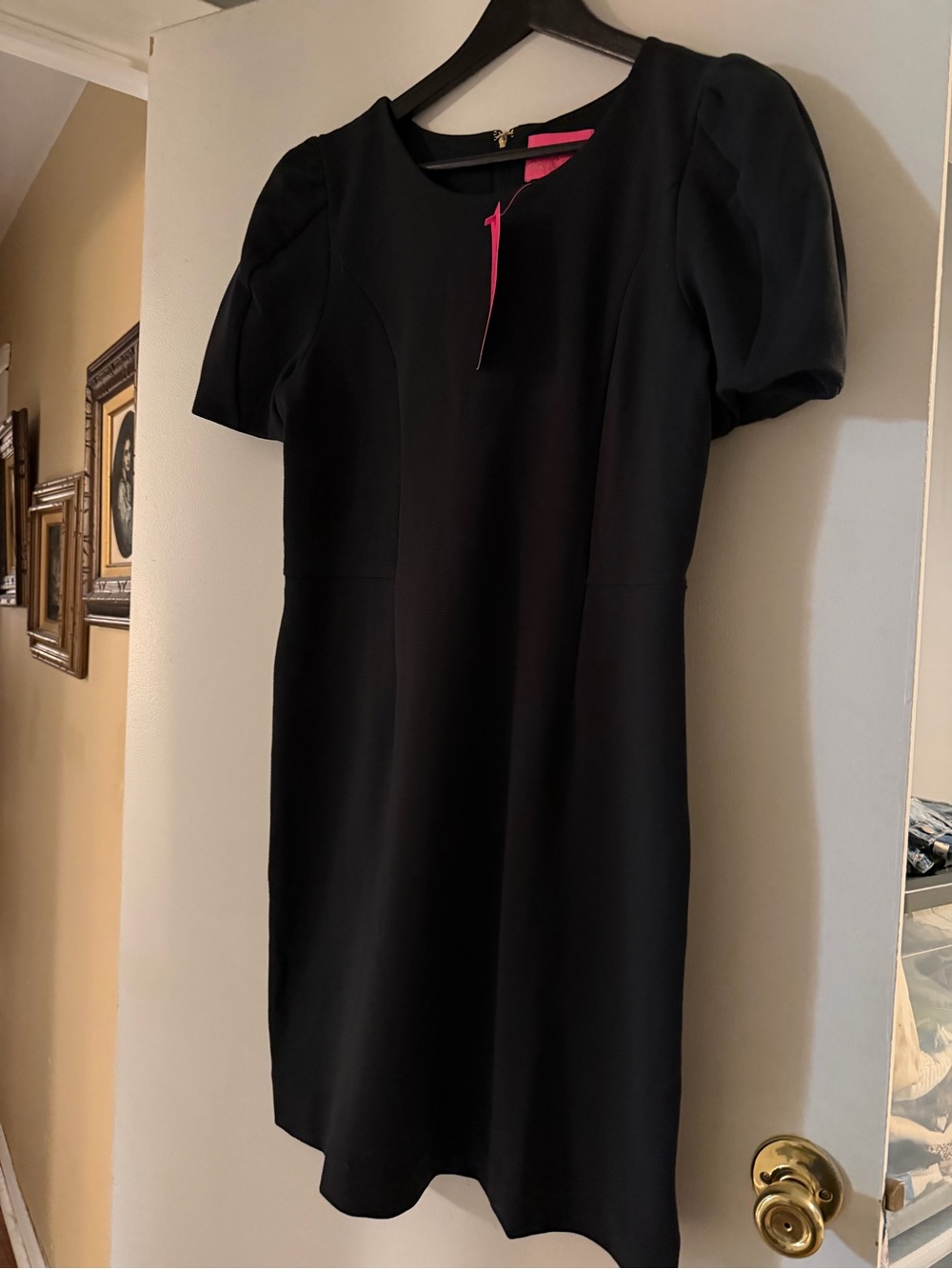 Lilly Pulitzer Black Puff-Sleeve Mini Dress